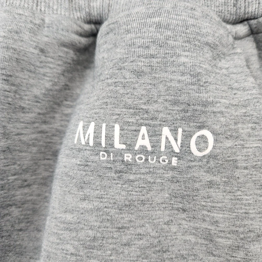 Milano Di Rouge Men Heather Gray Jogger Sweatpants Size Medium Streetwear Fleece